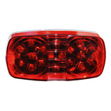 Foco Lateral Doble Óptico Led Rojo Bi-volts Rampla- Camión
