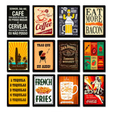  Kit 10 Placas Decorativas Cozinha Sala Quadro Grande Frases