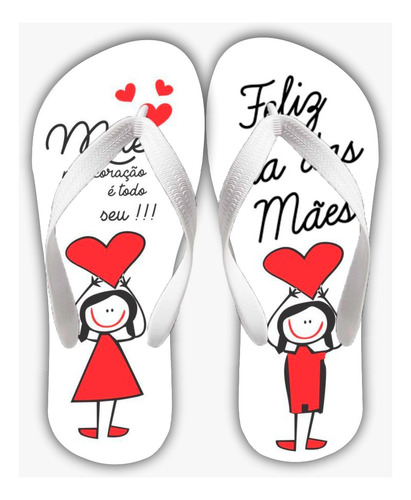 Chinelo Do Dia Das Mães Infantil E Adulto Personalizado