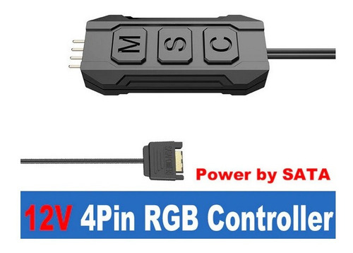 Controlador Rgb Para Pc Aura Alimentación Sata 12v 4pin Rgb