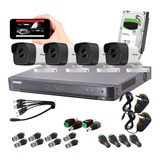 Kit Seguridad Hikvision Dvr 8ch + 4 Camaras + Disco 1tb + Ca