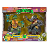 Tortugas Ninjas Mutantes Figuras Leonardo Vs Rocksteady 2021