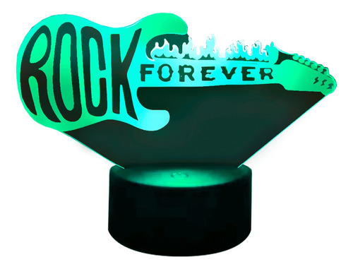 Lámpara Mesa 3d Rock Forever Base Negra