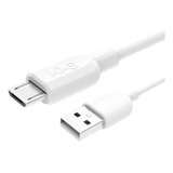 Cable De Carga Y Datos Micro Usb V8 Medida 2mt S-01 2m Color Blanco