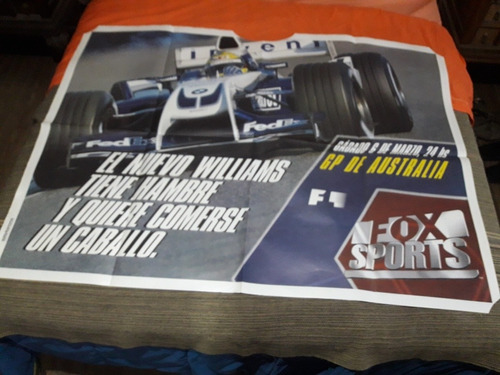 Afiche Auto Willuams Formula 1 Fox Sports 110x145 P15