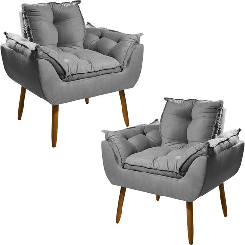 Kit 2 Poltronas Cadeira Sala Estar Quarto Decorativa Luxo