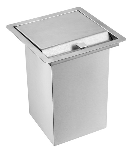 Lixeira De Embutir Aço Inox Quadrada 5 Litros Pia Cozinha