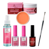 Kit Anylovy Alongamento Unhas Preparadores Gel Light Pink