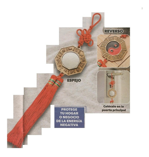 Espejo Protector Del Hogar Espejo Bagua Feng Shui 25 X 5 Cm