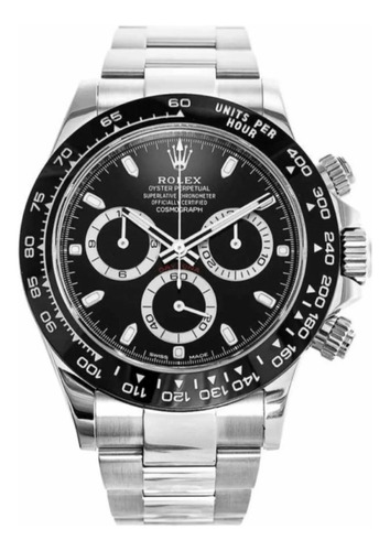 Reloj Rolex Daytona Plateado Y Negro - Acero - Calendario