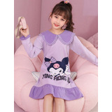 Camisón Pijama De Kuromi Para Niñas Vestido Dormir