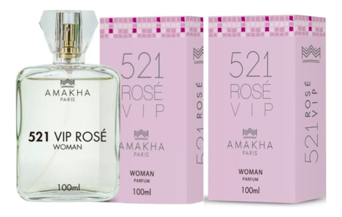 Kit 2 Perfume Rose Vip Amakha Paris De 100 Ml