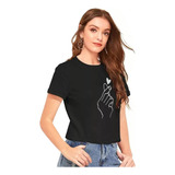 2ps Camiseta De Moda Para Mujer Sudadera Con Corazón De Dedo