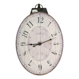 A&b Home Reloj De Pared Thaddeus De Interior, Ovalado, Blanc