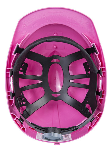 Casco De Trabajo Libus + Arnés Plástico Cremallera Rosa