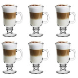 Set 6 Tazas Vidrio Cafe Capuchino Expresso Irlandes Cortado