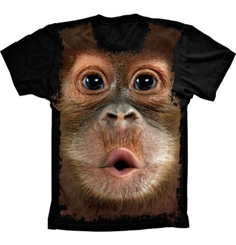 Camiseta Estilosa 3d Animais  Monkey