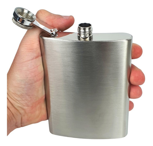 Cantil Porta Whiskey Bebidas De Bolso Inox 230 Ml