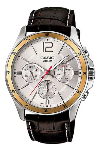 Reloj Casio Hombre Mtp-1374l-7a Calendario Original