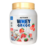 Suplemento Em Pó Nutrata  Grego Whey Grego Whey Proteins Whey Grego Sabor  Morango Com Chantilly Em Pote De 450ml