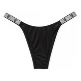 Pantie Tanga Victorias Secret Brillos Original Negro 1pz