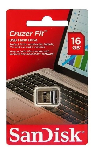 Mini Pendrive Sandisk Z33 Cruzer Fit 16gb 