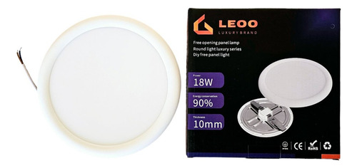 Pack 10 Focos Led Panel Plafon 18w Embutido Luz Fria