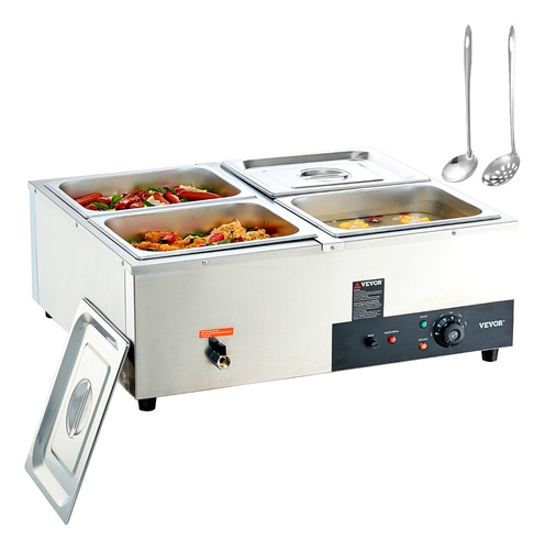 Calentador De Alimento Baño Maria 4 Ollas 35-80°c 1500w