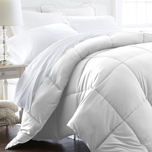 Acolchado Cdi Simil Duvet 1 1/2 Plaza Diseño Liso Color Blanco De 160cm X 240cm