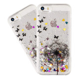 Hmtechus iPhone 5s Funda Para Niña Glitter Liquid Sparkle A