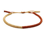 Pulsera Budista Para La Suerte Beige/roja Feng Shui