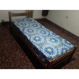 Cama Pino Usada Impecable Con Colchon