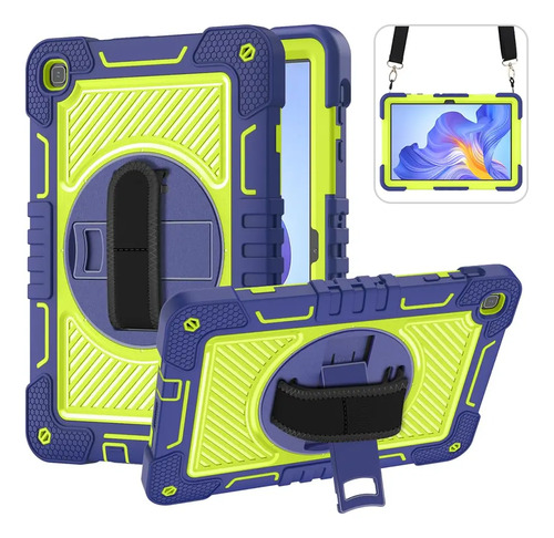 Funda Tablet 10.2correa Soporte Giratorio,azul Marino Verde