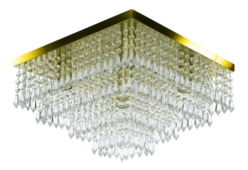 Lustre De Cristal Acrilico Dreamcrillic 40x40 Dourado