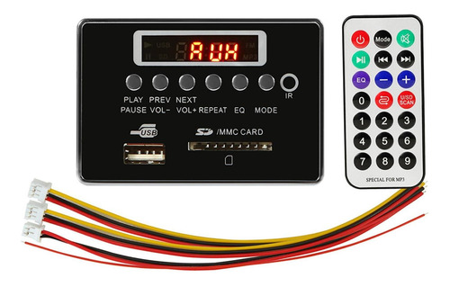 Módulo De Placa Decodificadora De Mp3 Bluetooth 5v/12v Usb