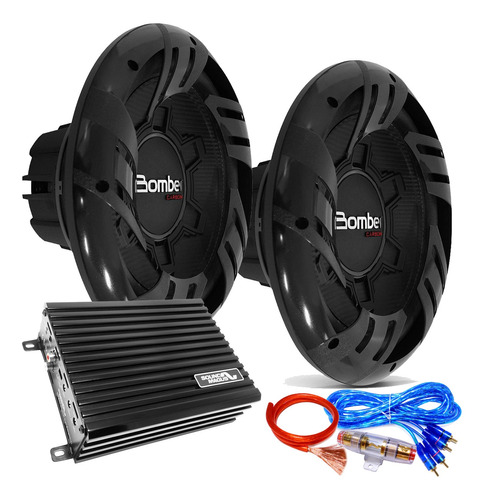 Combo Doble Subwoofer Bomber 12 250 + Potencia 600w Rms