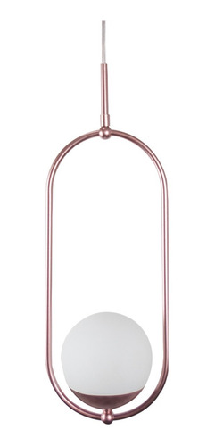 Luminaria De Teto Pendente Design Oval Vidro Globo Fosco