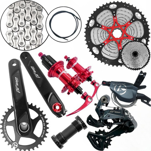 Kit Grupo Relação Transmissão Bicicleta 12v K7 52d Cubos