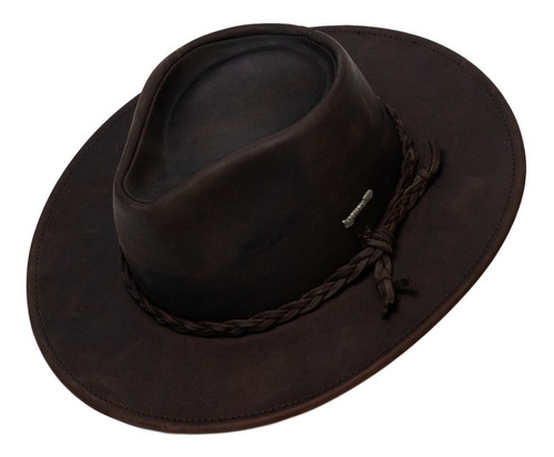 Sombrero Australiano Cuero Engrasado Lagomarsino La Victoria