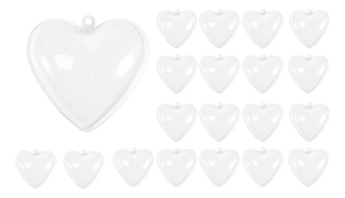 20 Bolas Navideñas En Forma De Corazón De Plástico Transpare