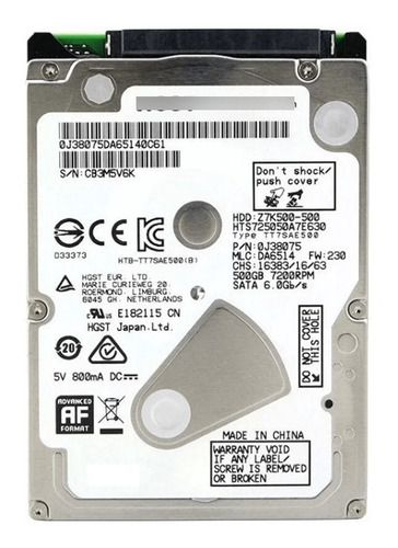 Disco Duro 500gb Hgst Nuevo 7200rpm Portatil