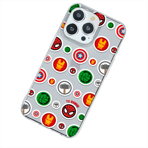 Funda Para iPhone Marvel Superhéroe Personalizada Tu Nombre