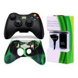 Control  Xbox 360  Original Negro+carga Juega+ Silicona+grip