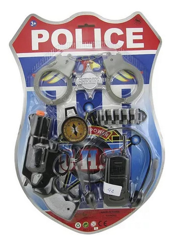 Set De Policia Pistola Esposas Handy  Brujula Ploppy 367017