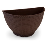 20 Vaso De Parede Rattan Jardim Vertical Orquídea Meia Lua