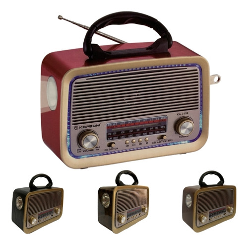 Rádio Retrô Vintage Portátil Usb Sd Am Fm Bluetooth Bivolt