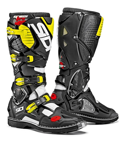 Botas Para Motocross Sidi Crossfire 3 Blanco Negro Amarillo