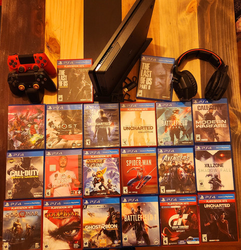 Playstation 4 Sony Slim De 1 Tb + 20 Juegos Fisicos