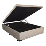 Cama Baú Casal Confort Suede Bege 138x188 [retira]