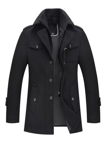 Casaco De Lã Trench Coat Moderno Para Jaquetas Masculinas [p